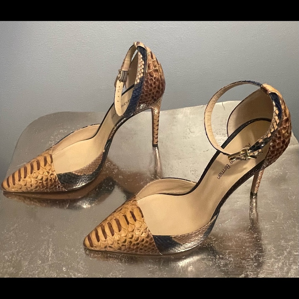 Alexandre Birman Python D’orsay Ankle Strap Pump - image 3